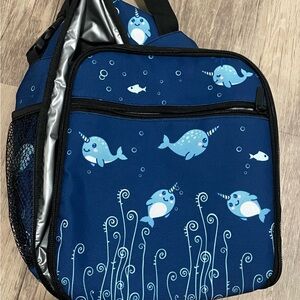 Cute Narwhal Lunch Box Reusable Insulated Cooler Bag Kids Picnic Tote
